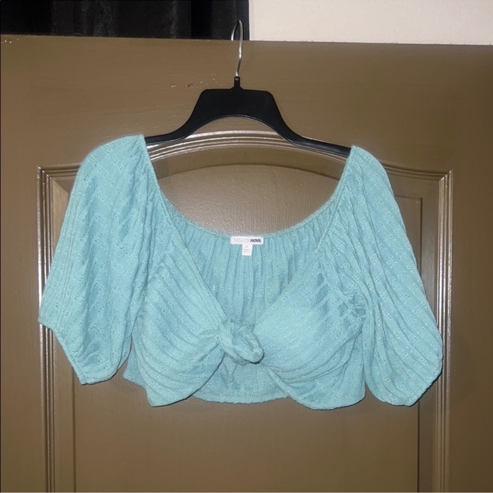 Fashion nova blue crop top